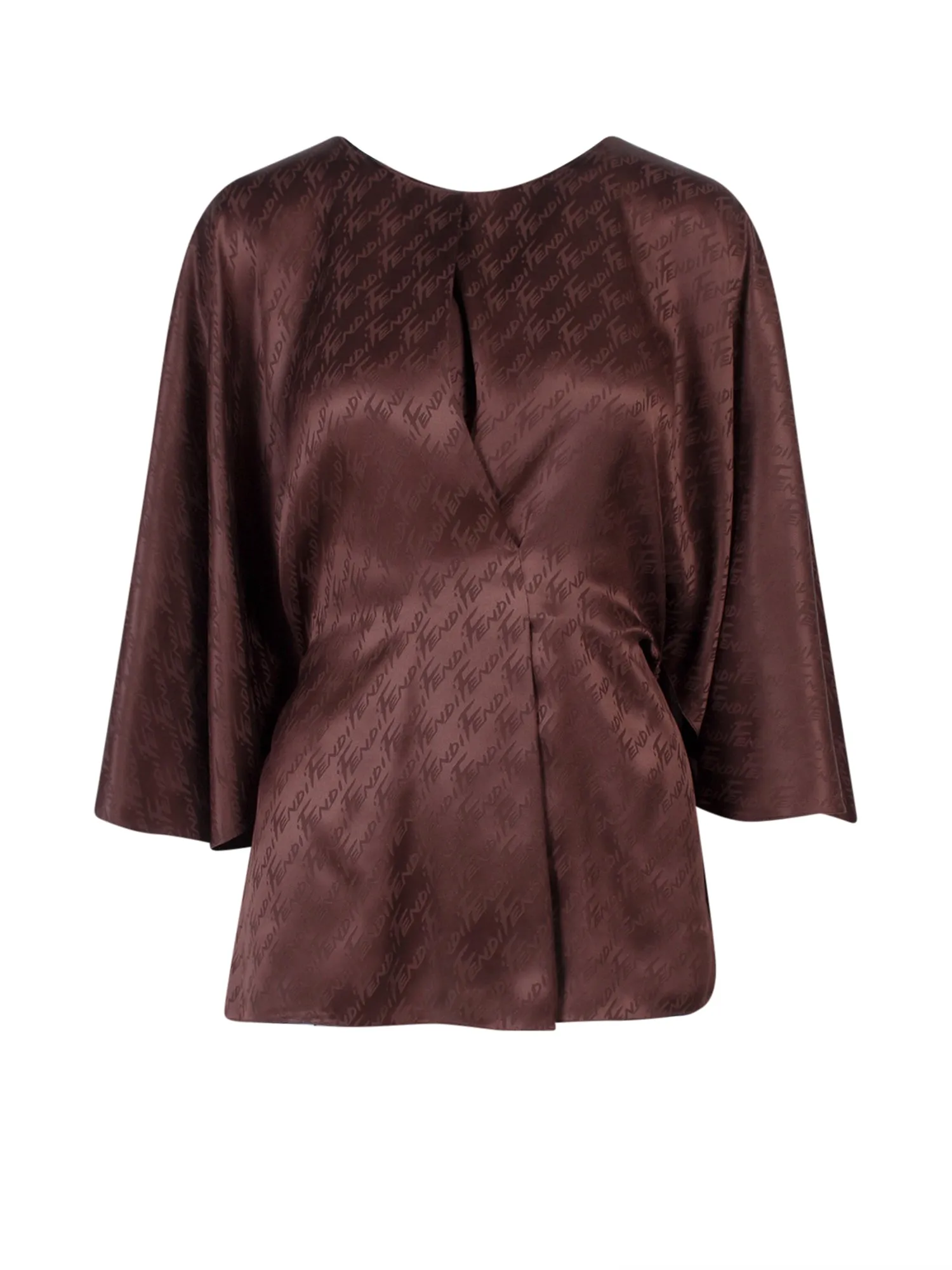 Fendi Allover Logo Printed Pleat Top