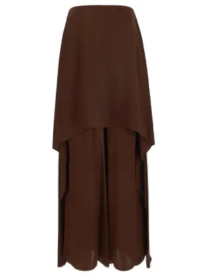 Fendi Draped Wide Leg Satin Trousers