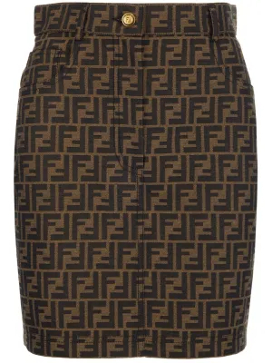 Fendi Monogram Printed High-Rise Mini Skirt