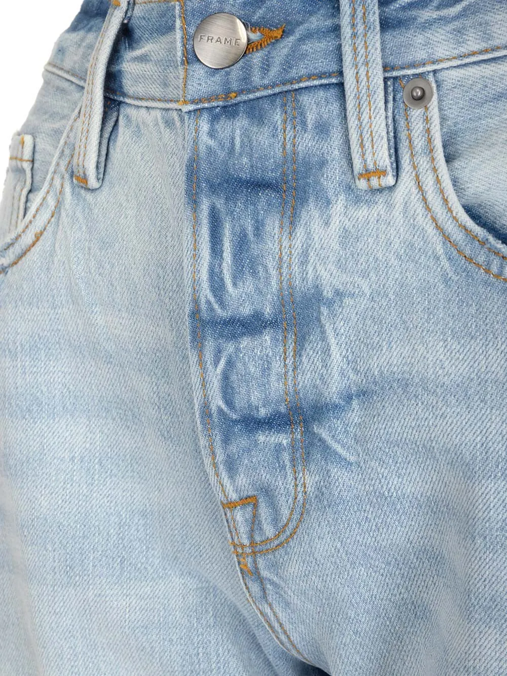 Frame Faded Raw-Cut Hem Slim Fit Jeans