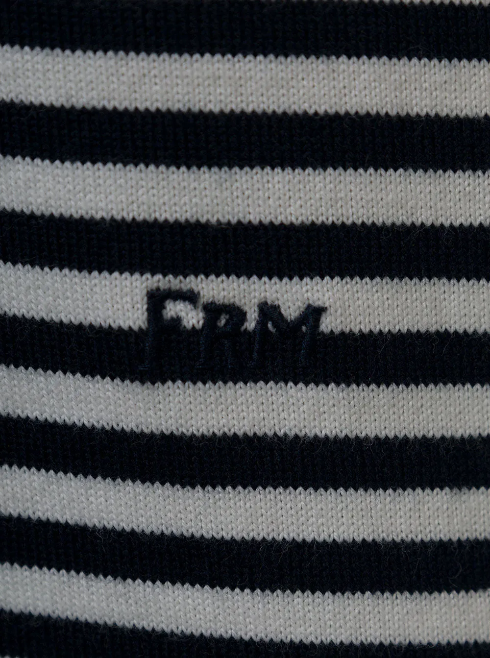 Frame Logo Embroidered Striped Crewneck T-Shirt