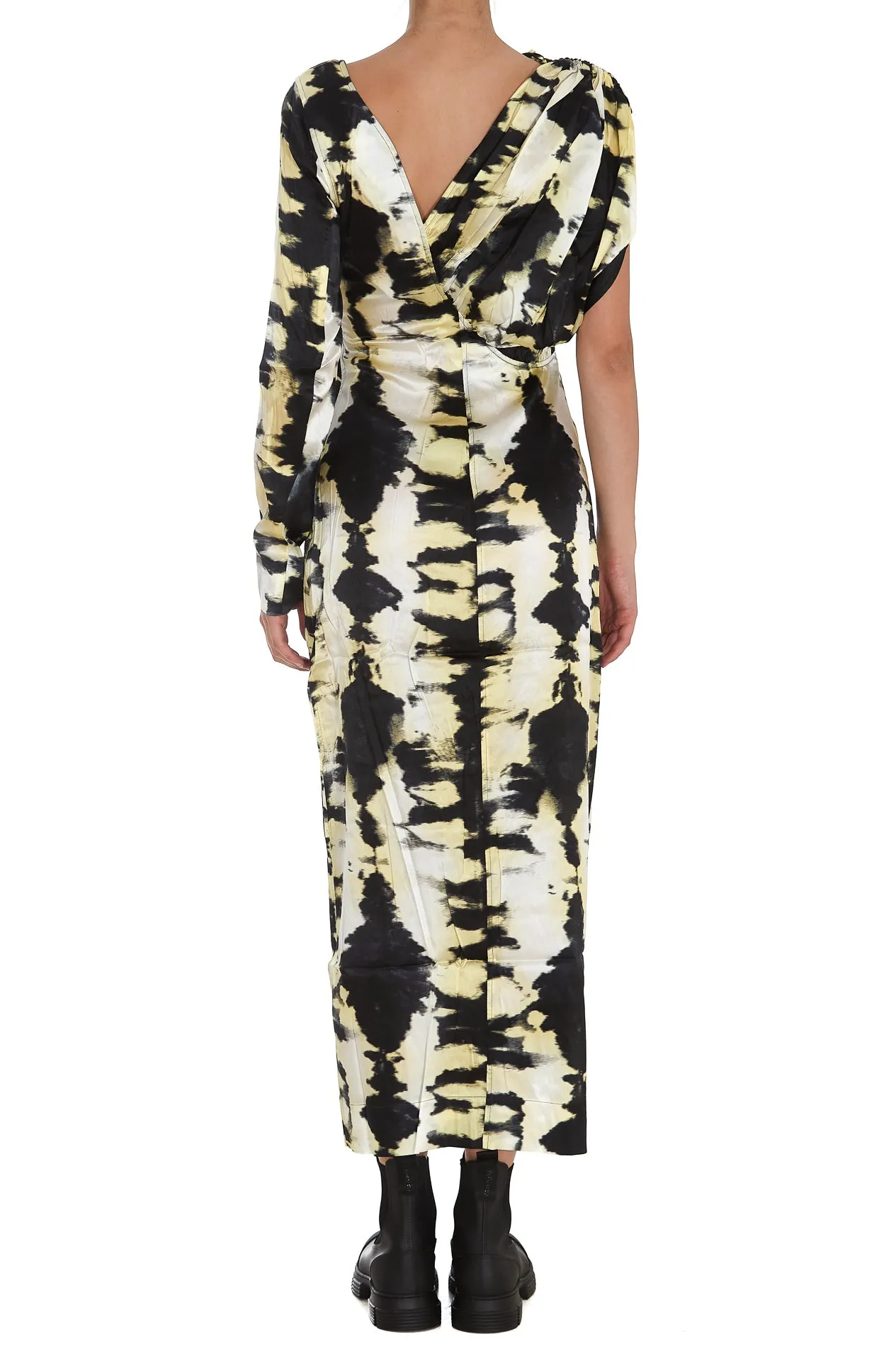 Ganni Abstract Printed Asymmetric Maxi Dress