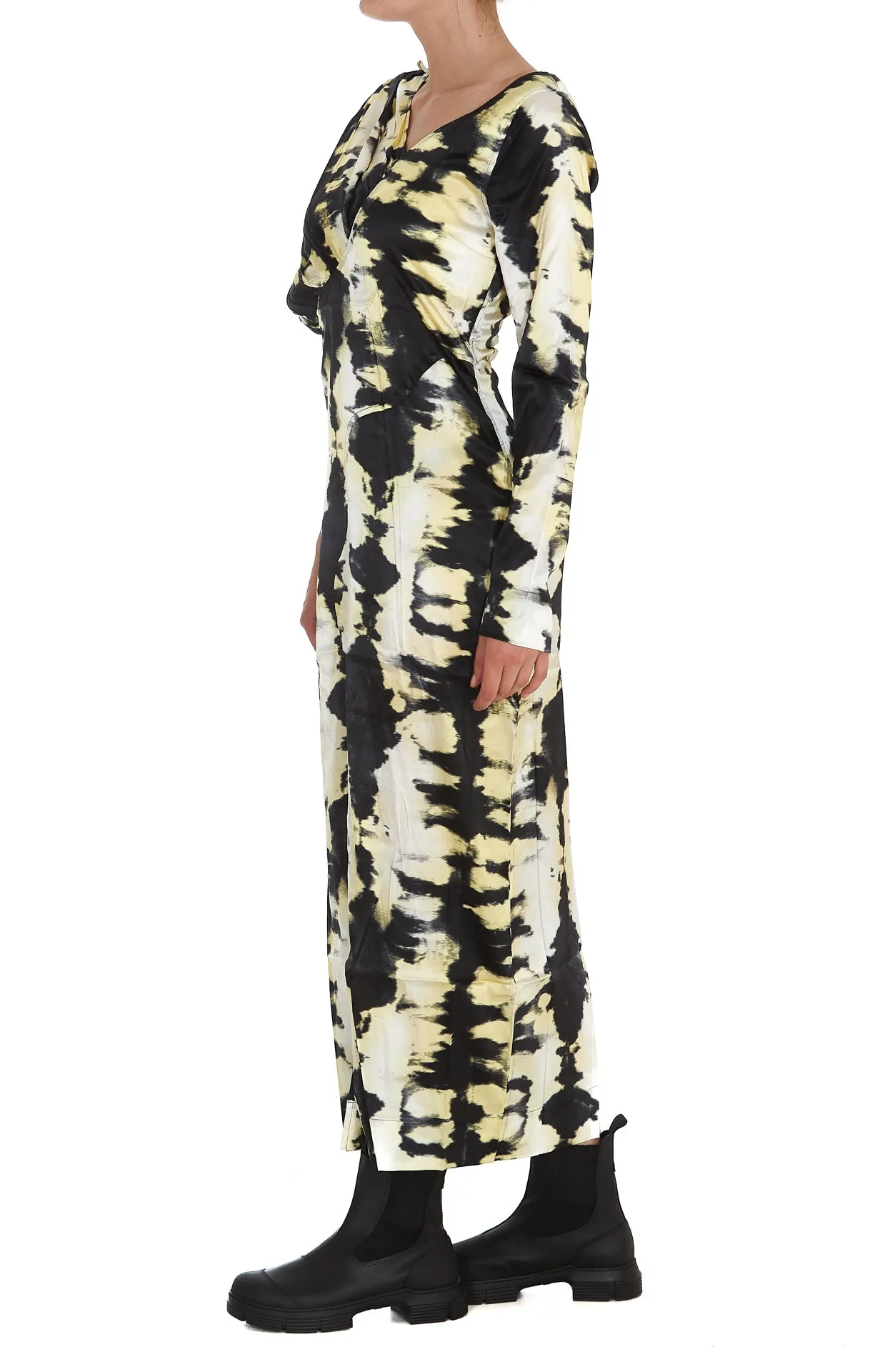 Ganni Abstract Printed Asymmetric Maxi Dress