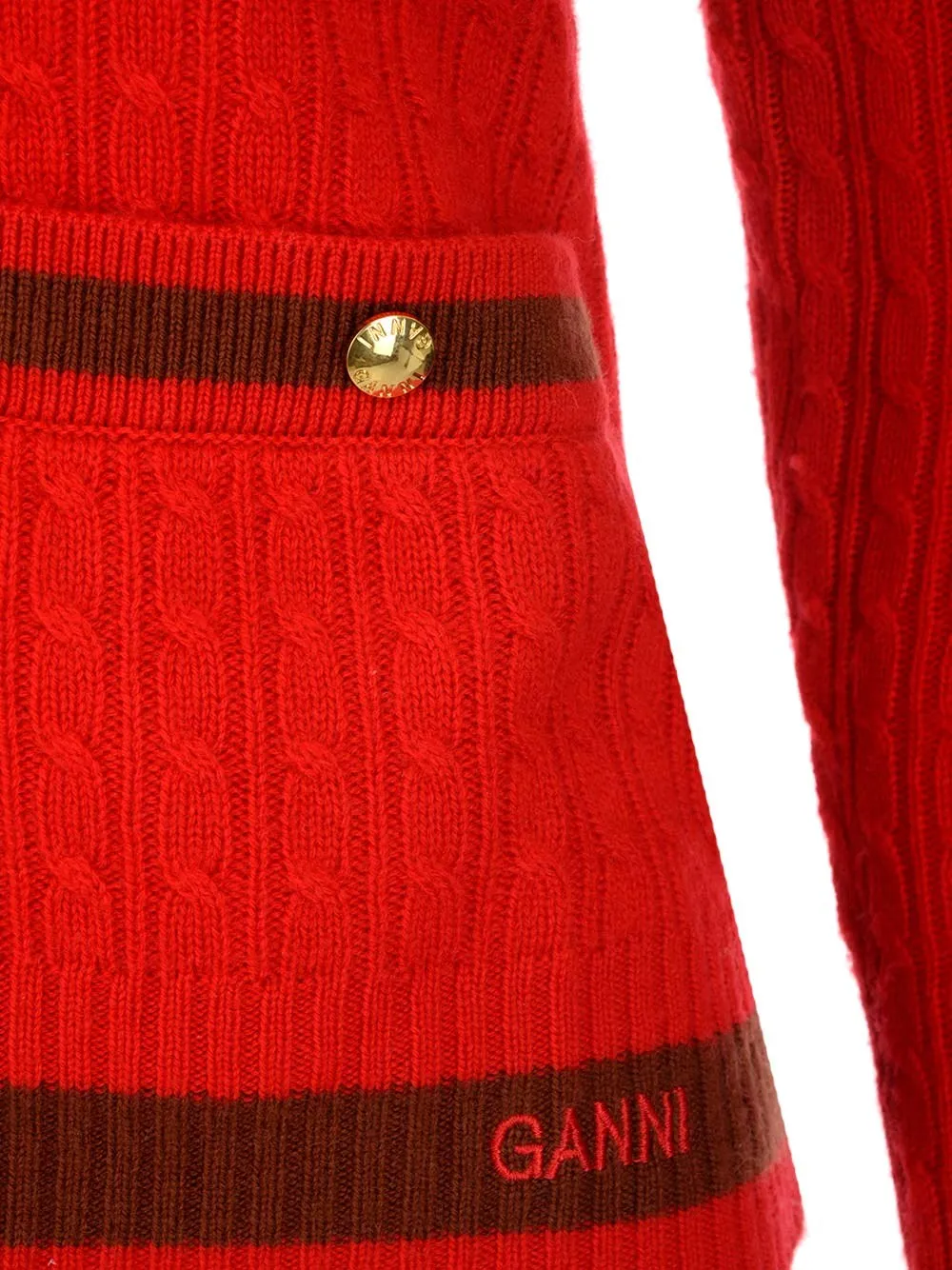 Ganni Cable-Knit Buttoned Cardigan