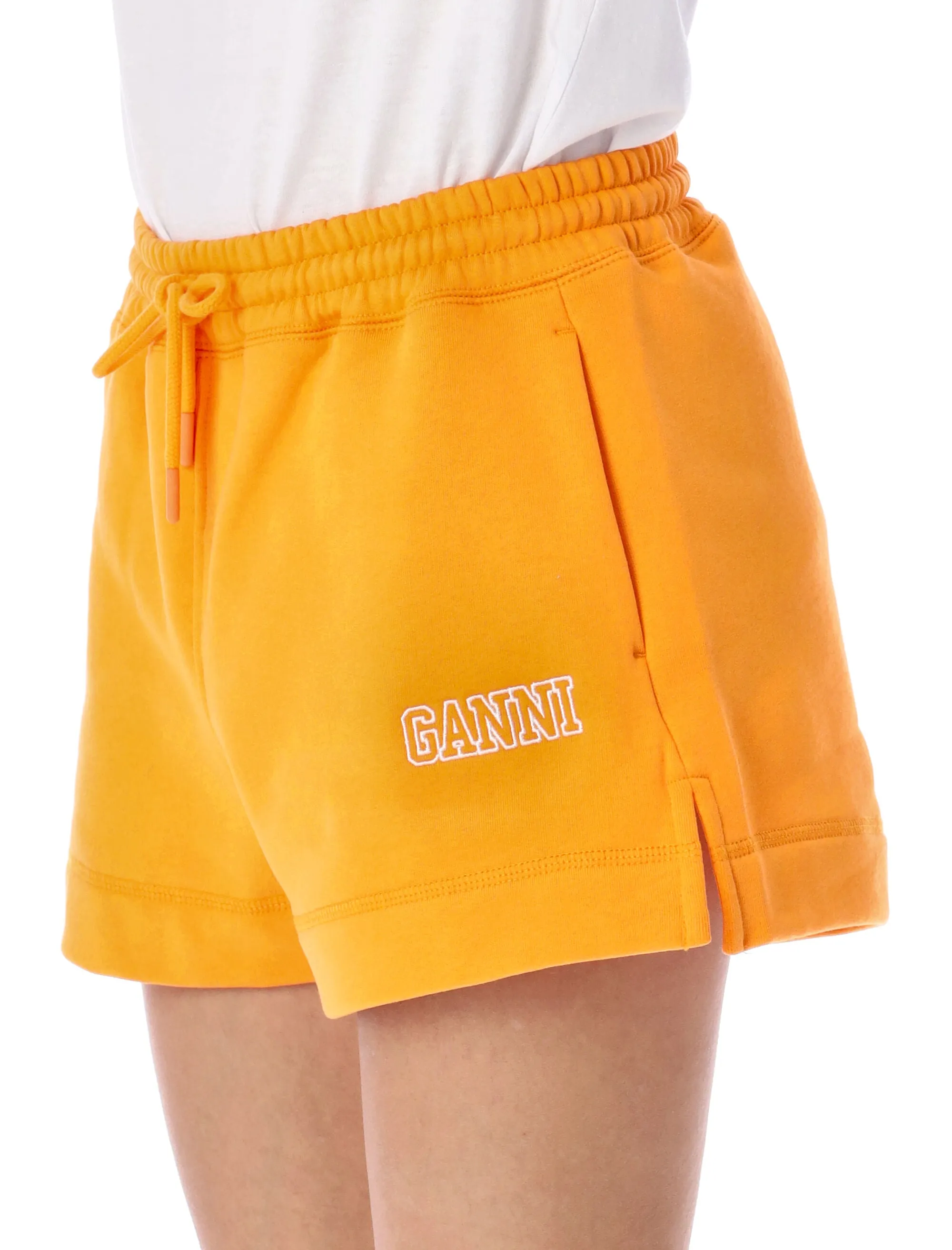 Ganni Logo Embroidered Drawstring Shorts