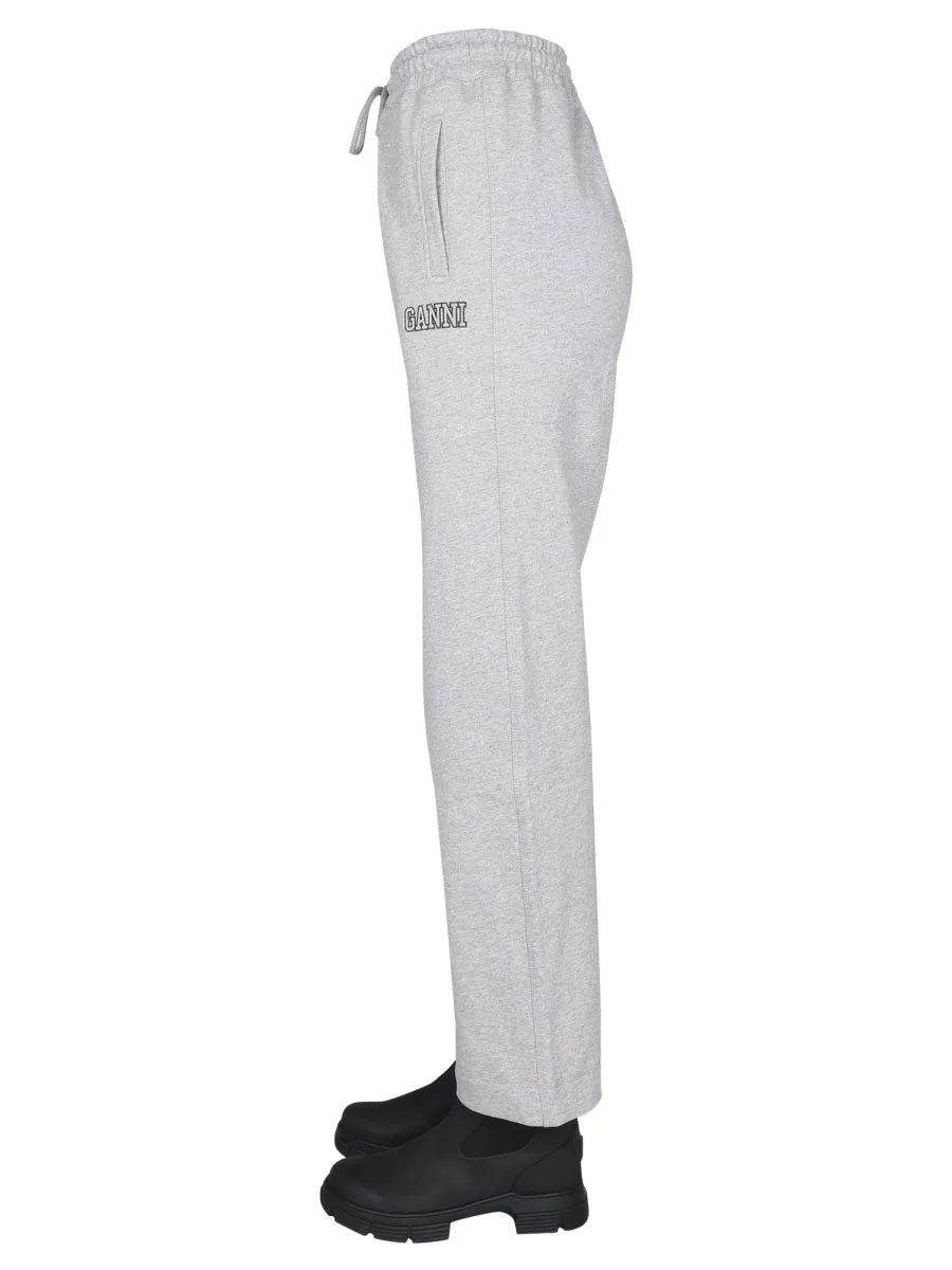 Ganni Logo Embroidered Drawstring Sweatpants
