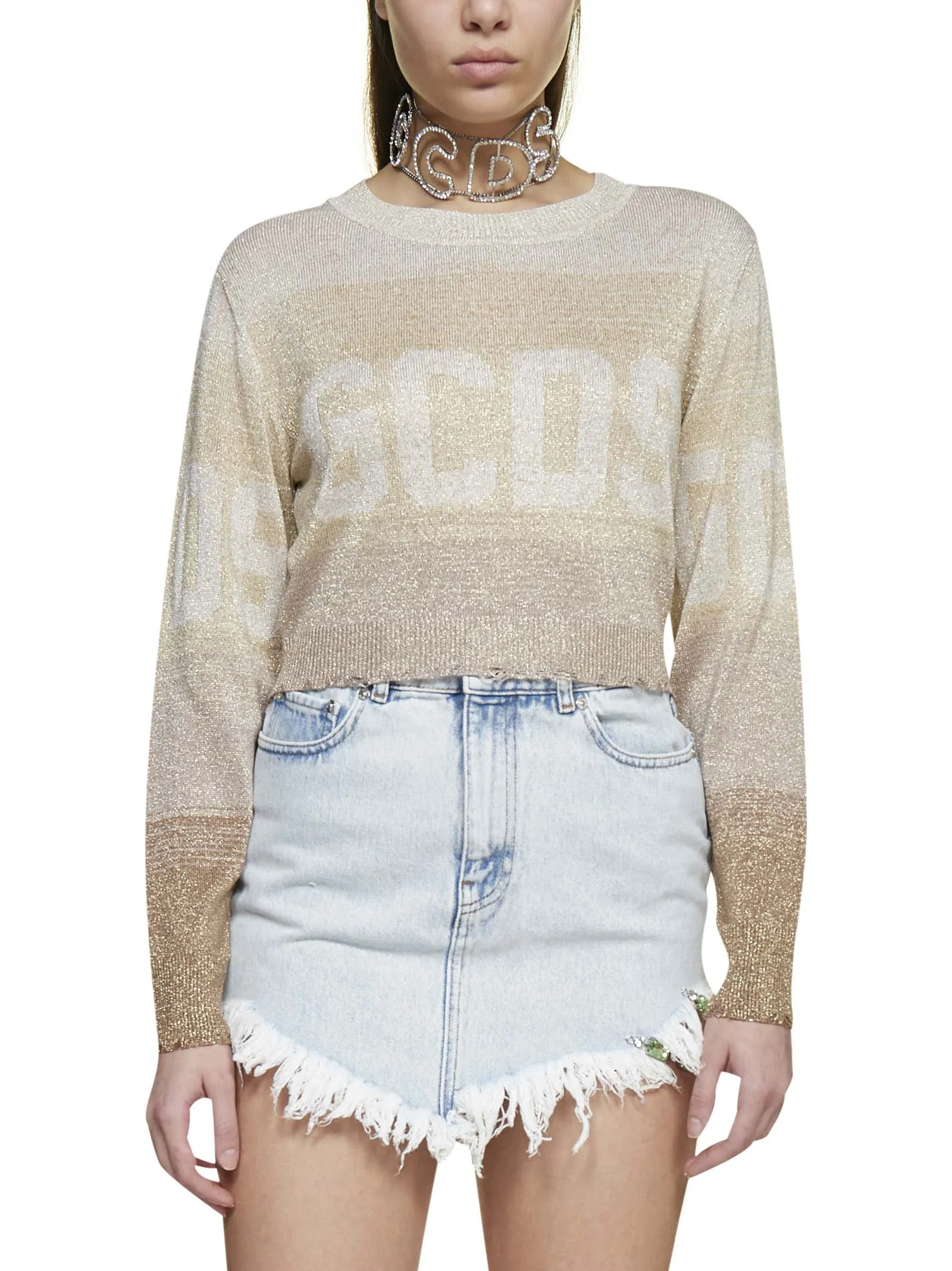 GCDS Cropped Knit Jumper