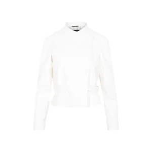Giorgio Armani Band-Collar Long-Sleeved Cropped Jacket