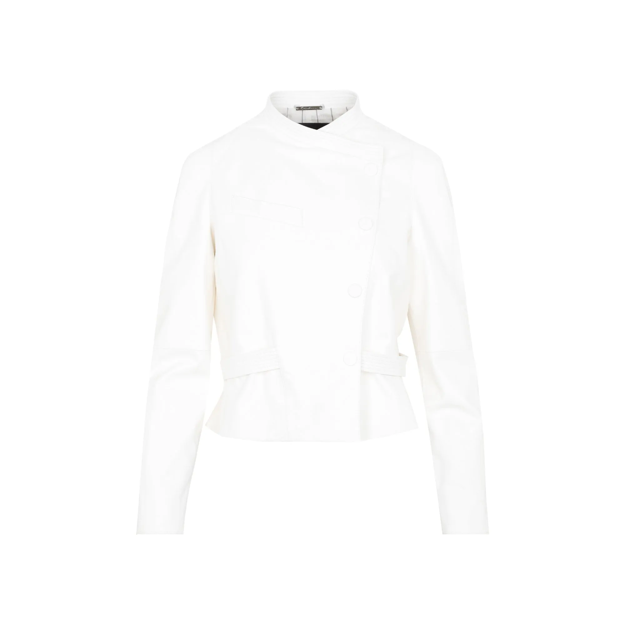 Giorgio Armani Band-Collar Long-Sleeved Cropped Jacket