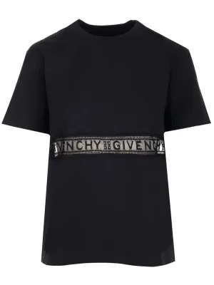 Givenchy Logo Lace Detailed Crewneck T-Shirt