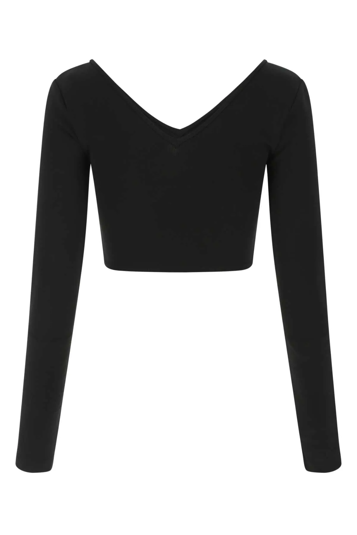 Givenchy V-Neck Long Sleeve Cropped Top