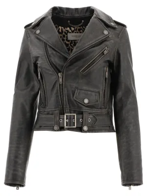 Golden Goose Deluxe Brand Cracked Effect Leather Biker Jacket