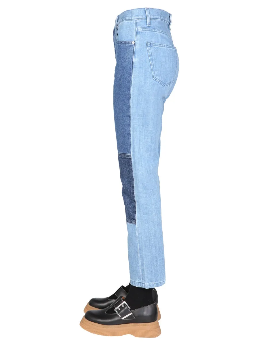 Helmut Lang Straight Leg Panelled Jeans