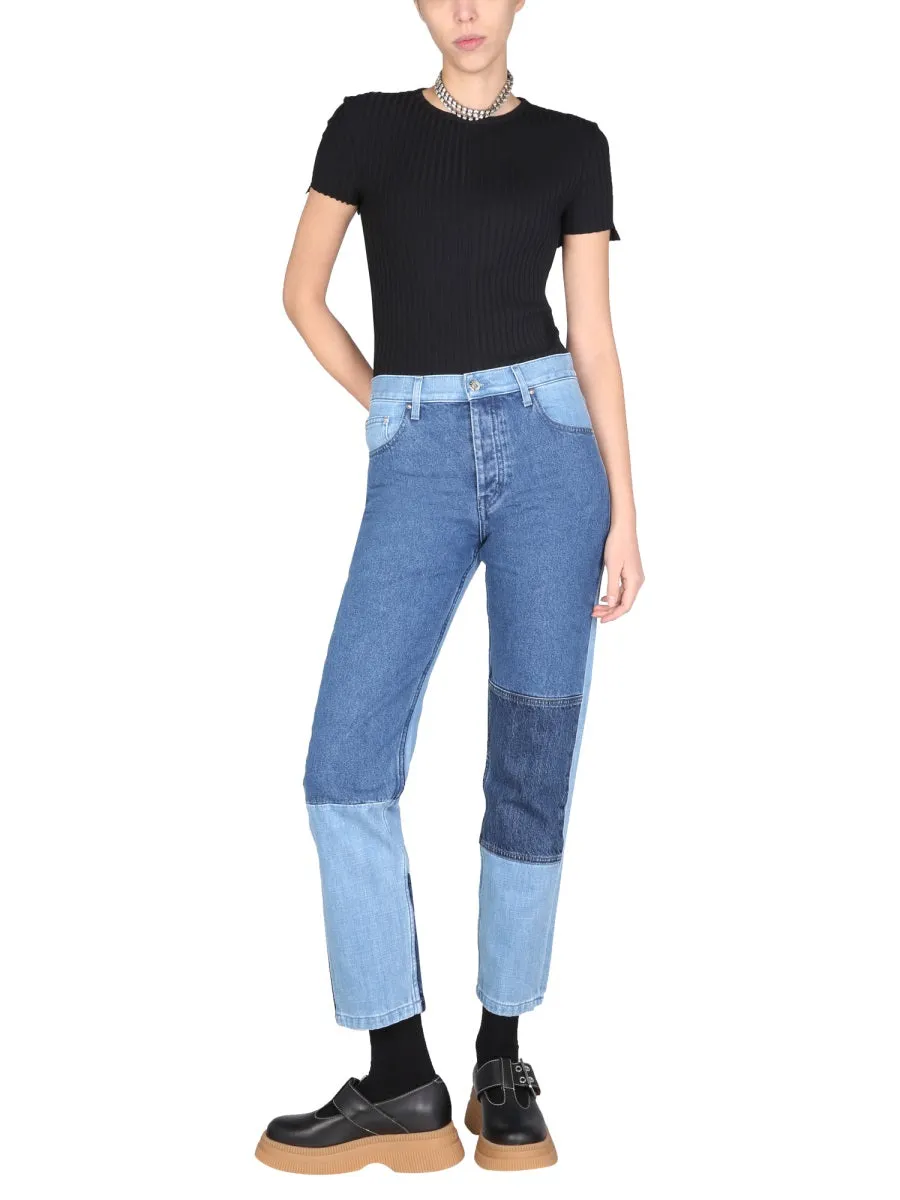 Helmut Lang Straight Leg Panelled Jeans