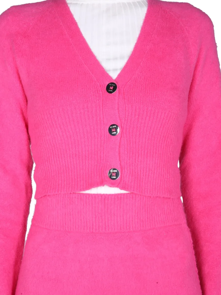 Helmut Lang V-Neck Cropped Knit Cardigan