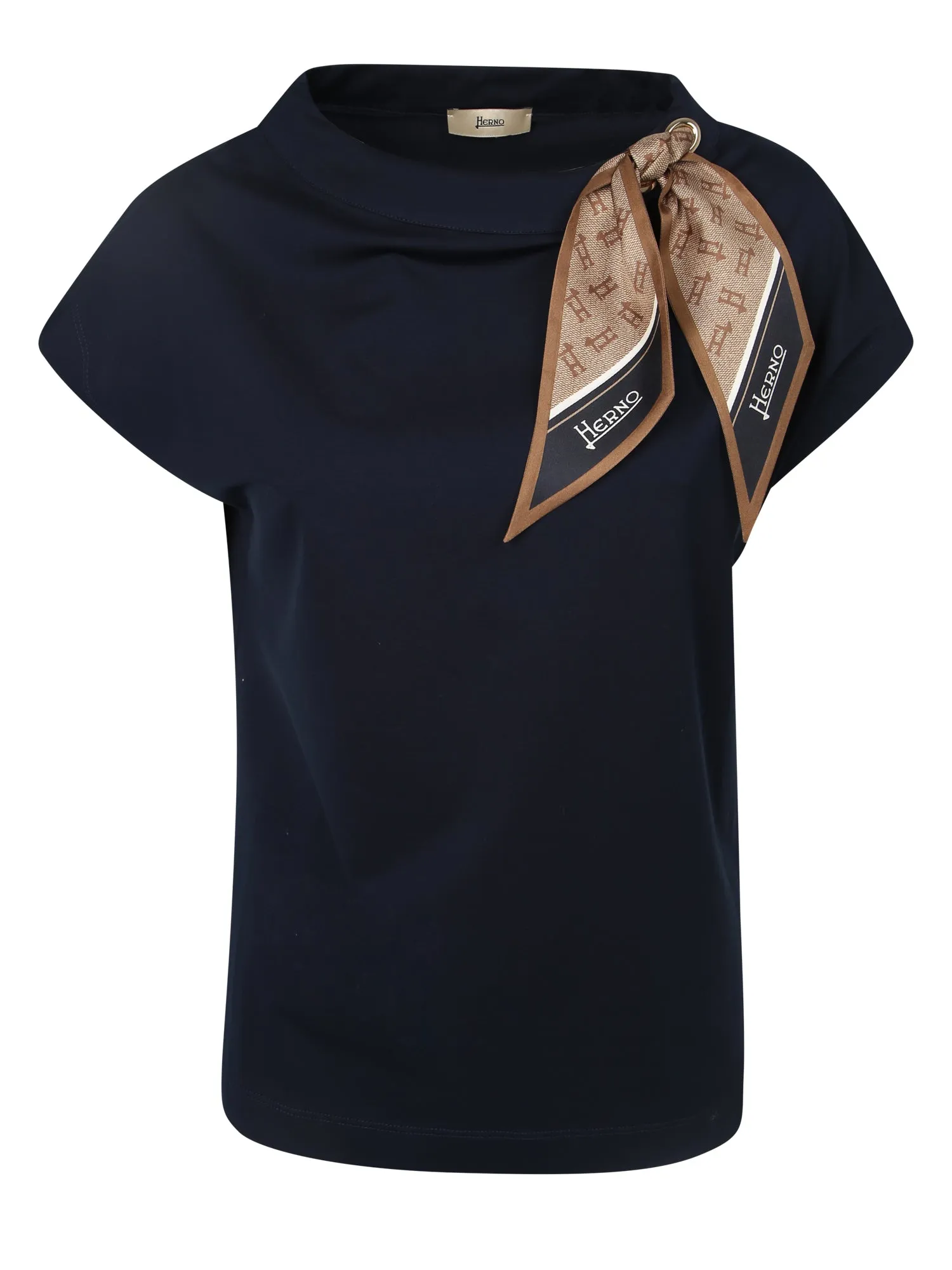 Herno Scarf Detailed Crewneck T-Shirt
