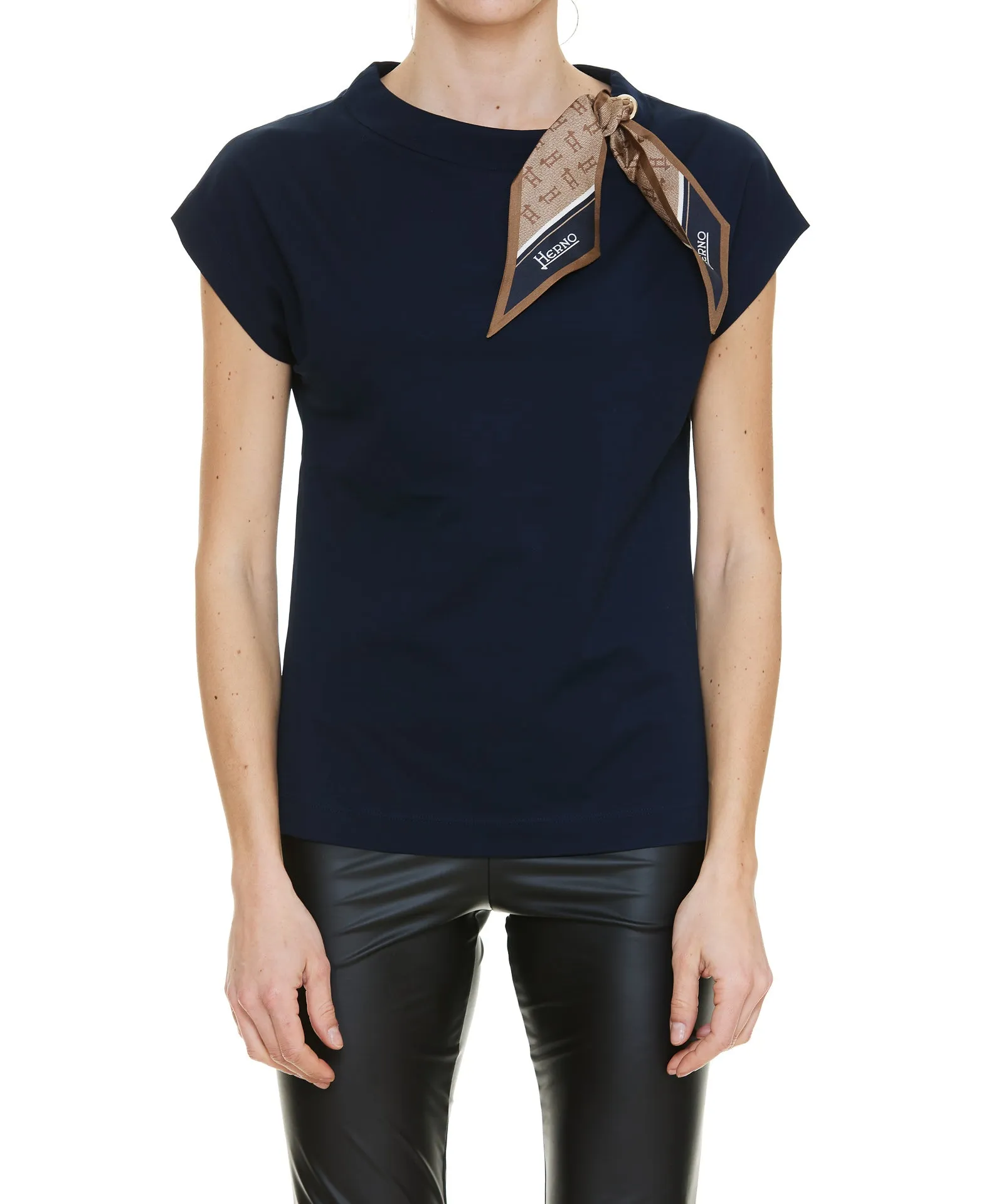 Herno Scarf Detailed Crewneck T-Shirt