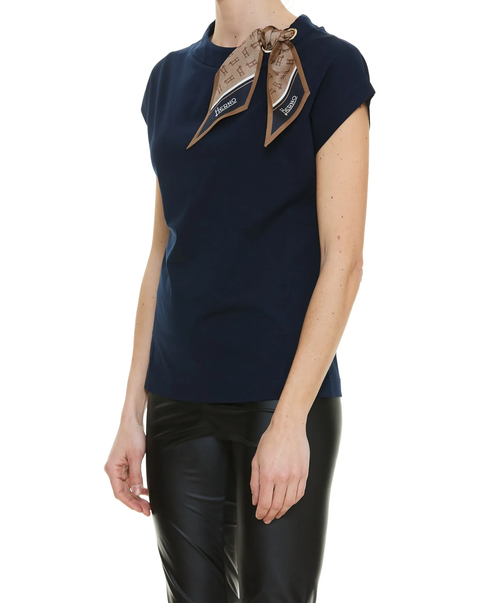 Herno Scarf Detailed Crewneck T-Shirt