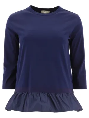 Herno Taffeta-Hem Crewneck T-Shirt