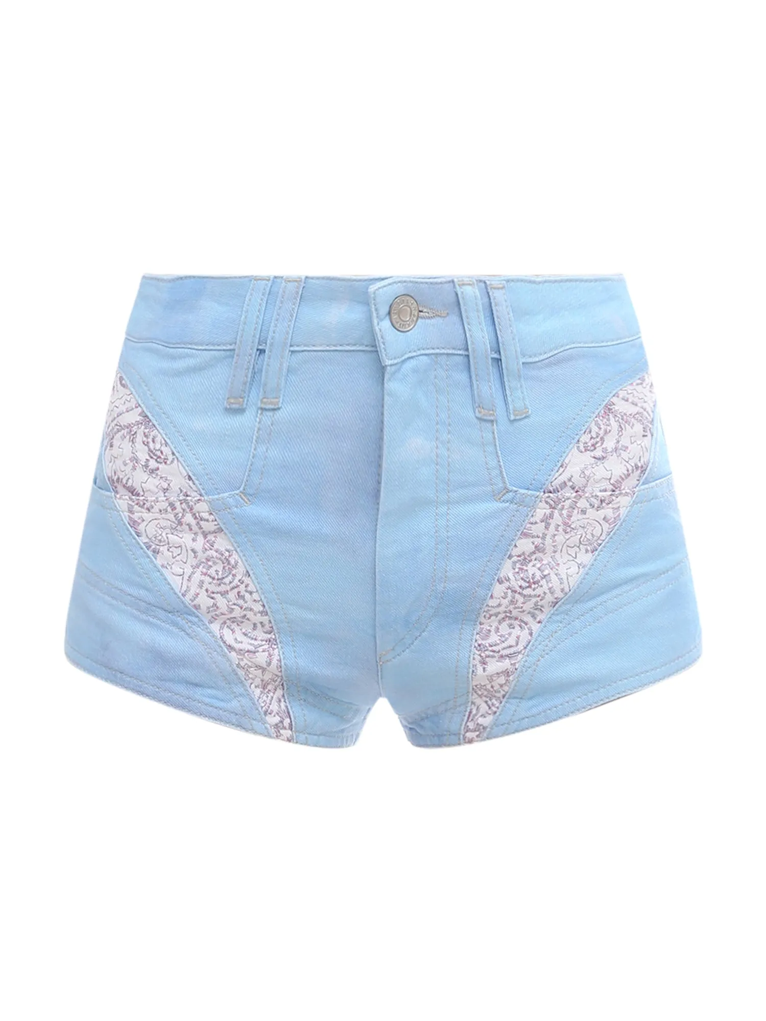 Isabel Marant Neida Patchwork Detailed Denim Shorts