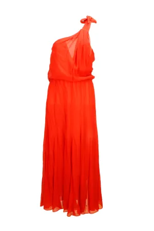 Isabel Marant Pleated One-Shoulder Midi Dress