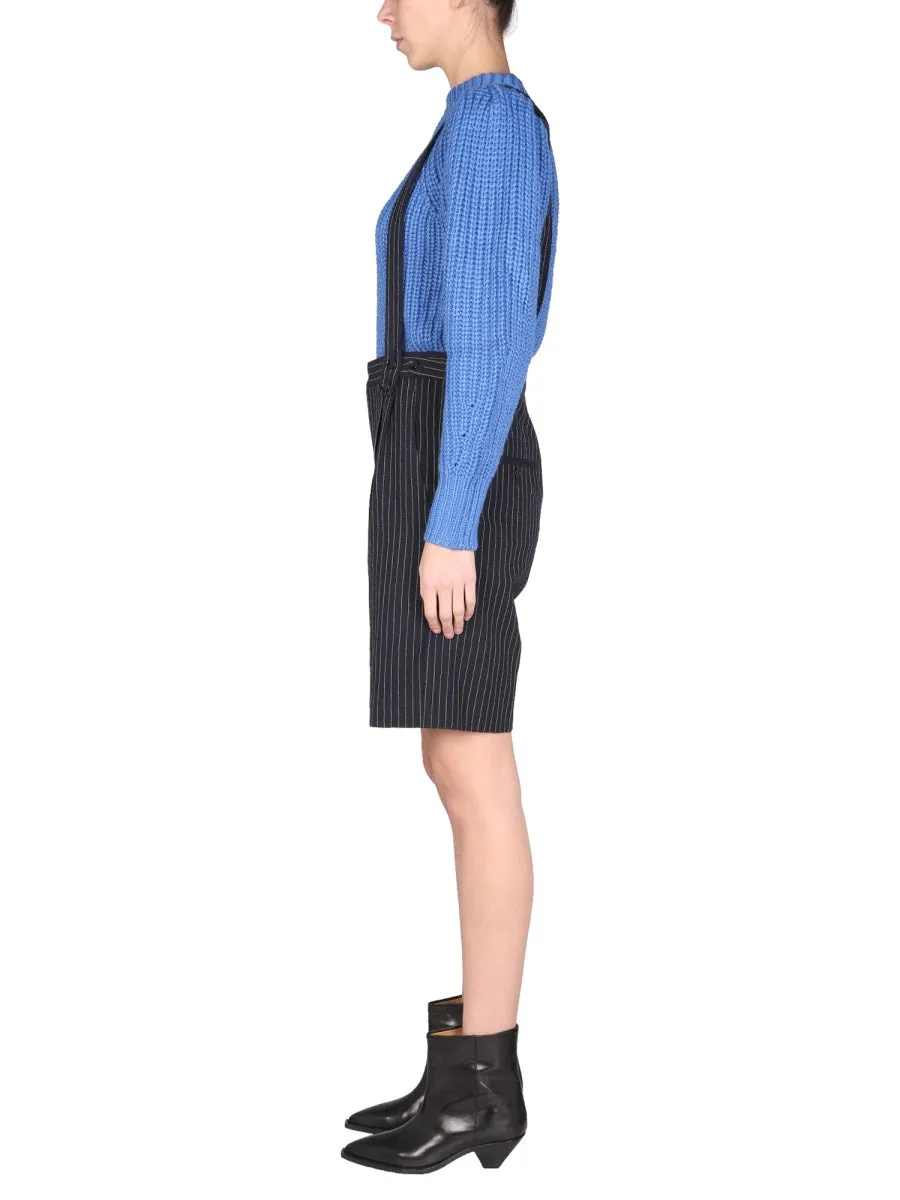 Isabel Marant Striped High Waist Tailored Shorts