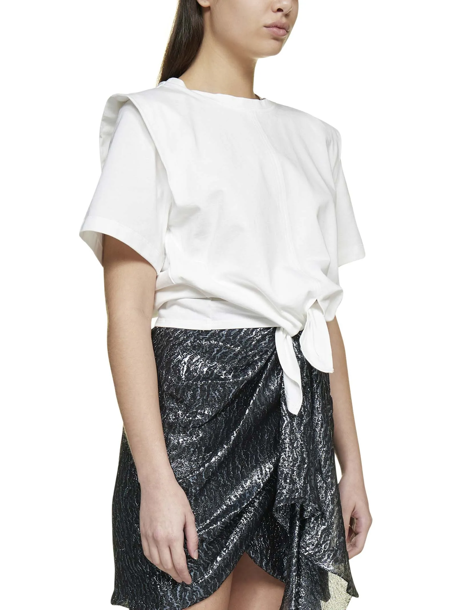 Isabel Marant Tie Cropped Crewneck T-Shirt