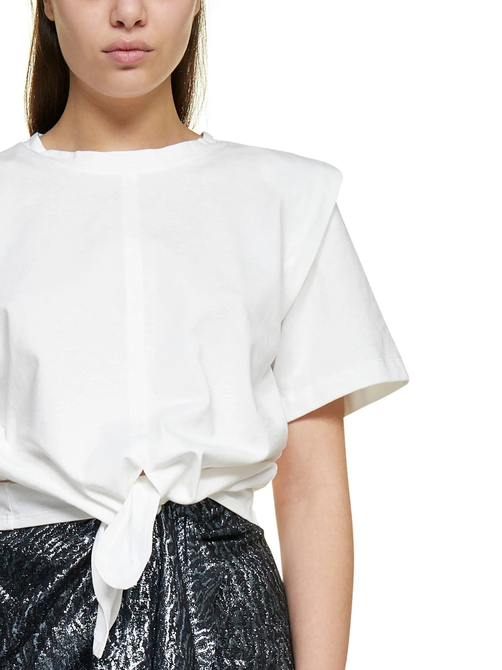 Isabel Marant Tie Cropped Crewneck T-Shirt