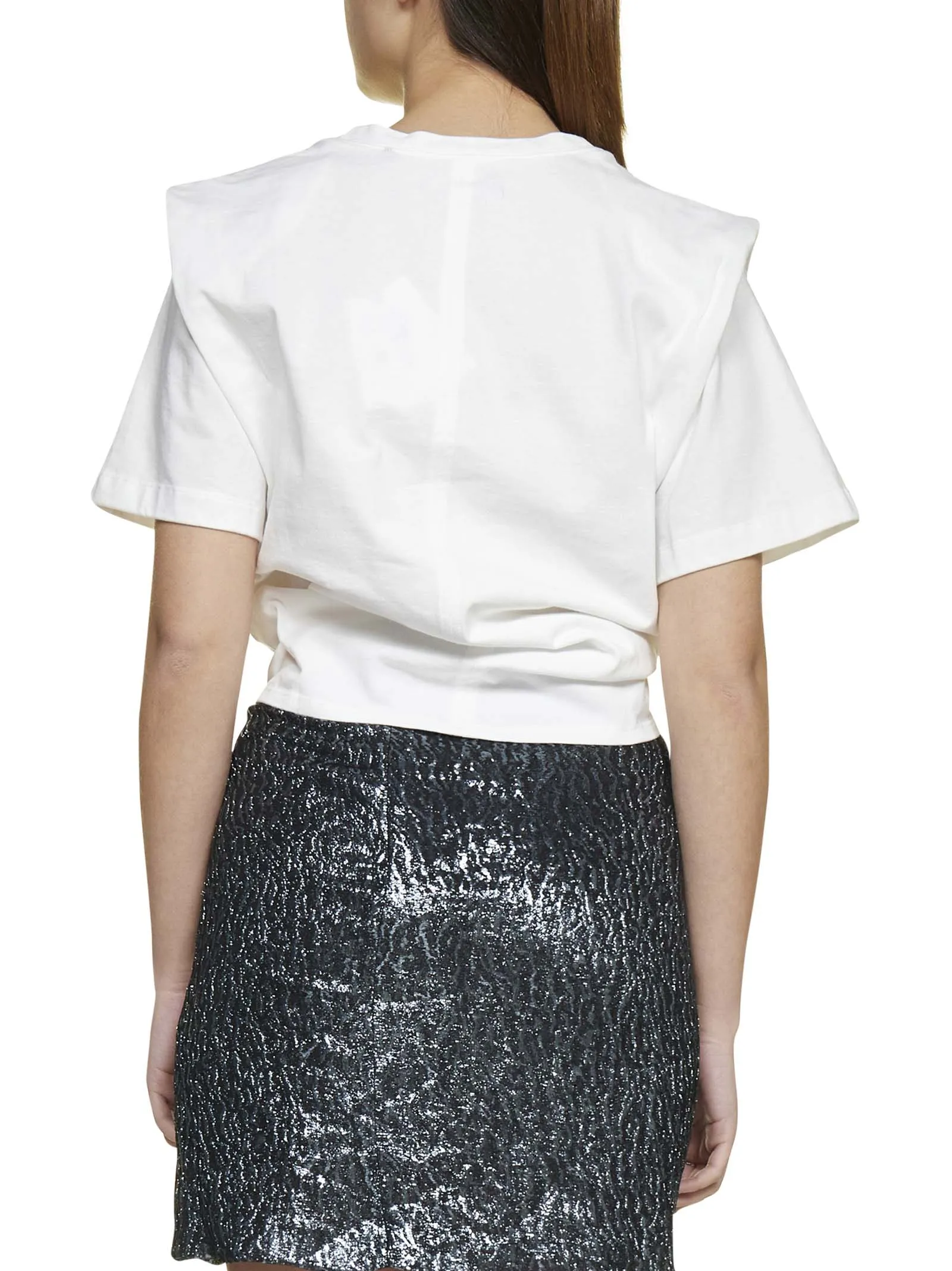 Isabel Marant Tie Cropped Crewneck T-Shirt