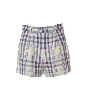 Isabel Marant toile Check Printed Pleated Shorts