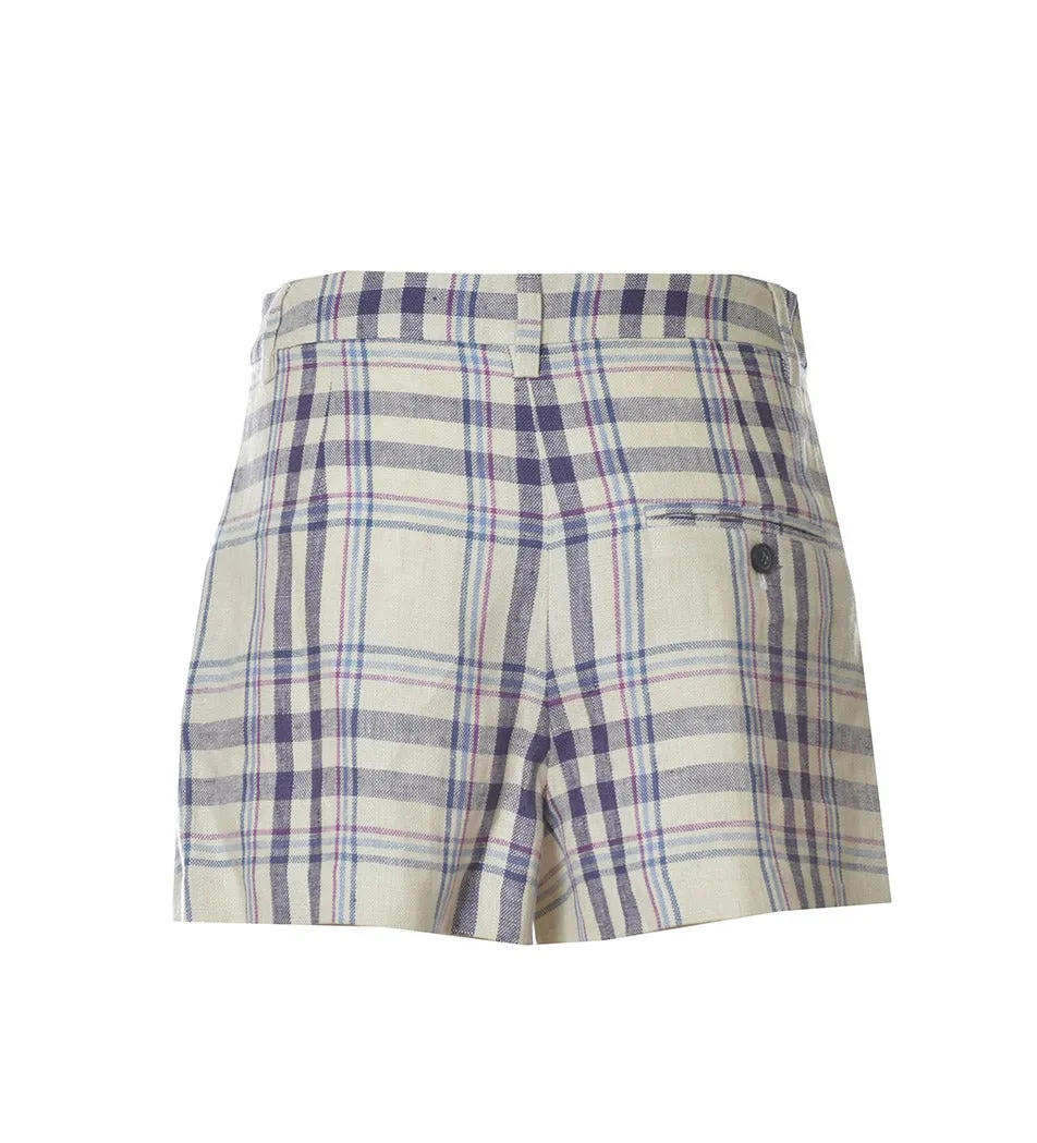 Isabel Marant toile Check Printed Pleated Shorts