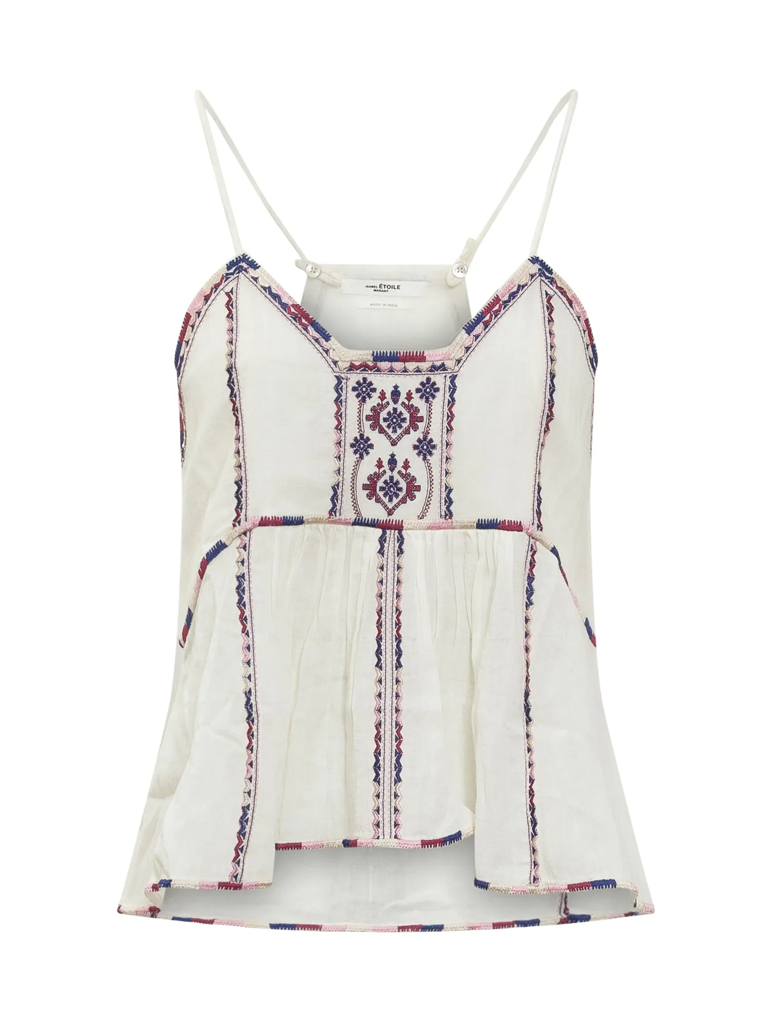 Isabel Marant toile Embroidered Flared V-Neck Vest Top