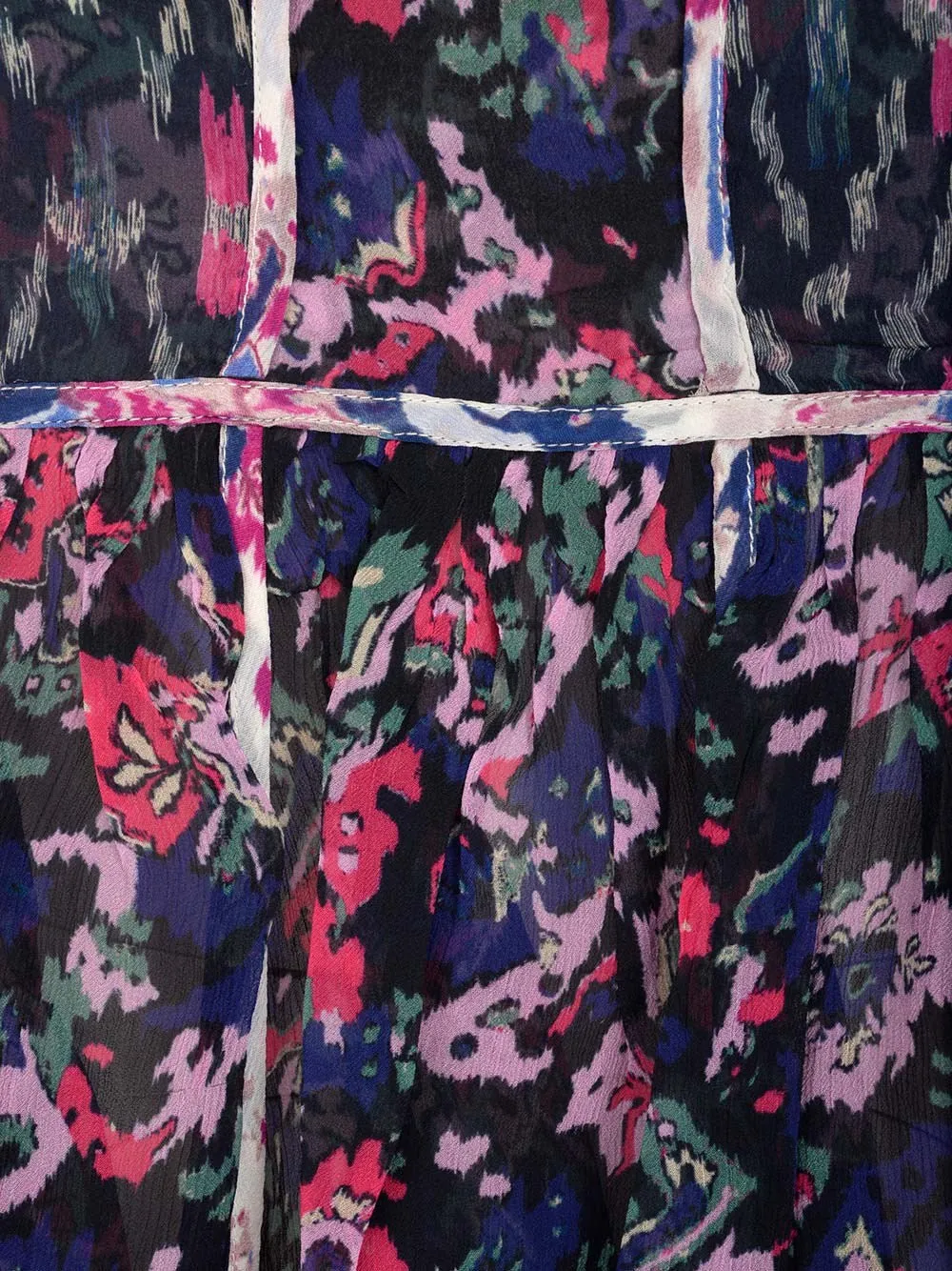Isabel Marant toile Floral-Print Ruffled Scoop Neck Top