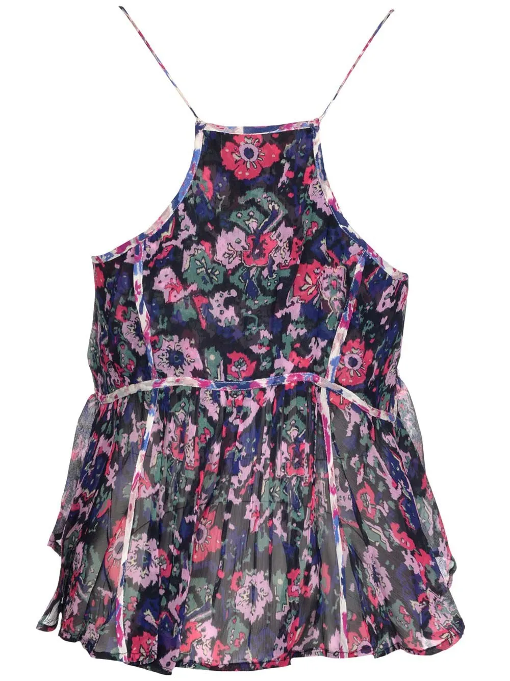 Isabel Marant toile Floral-Print Ruffled Scoop Neck Top