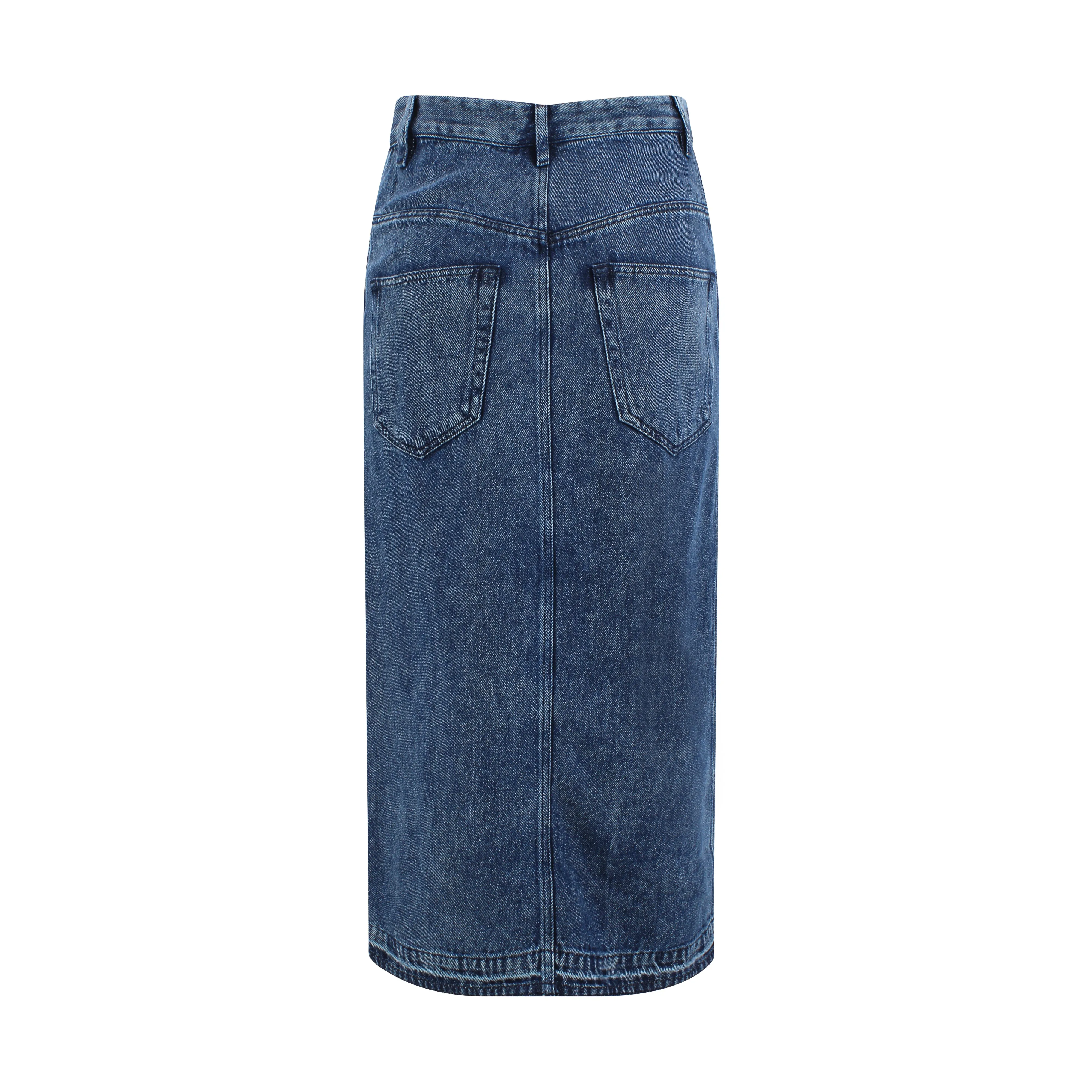 Isabel Marant toile Front Slit Midi Denim Skirt