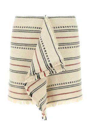 Isabel Marant toile Jiloa Striped Frayed Hem Mini Skirt