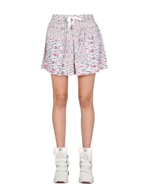 Isabel Marant toile Ledoria Abstract Pattern Drawstring Shorts