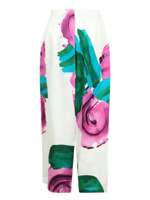 Issey Miyake Floral Printed Wide-Leg Pants