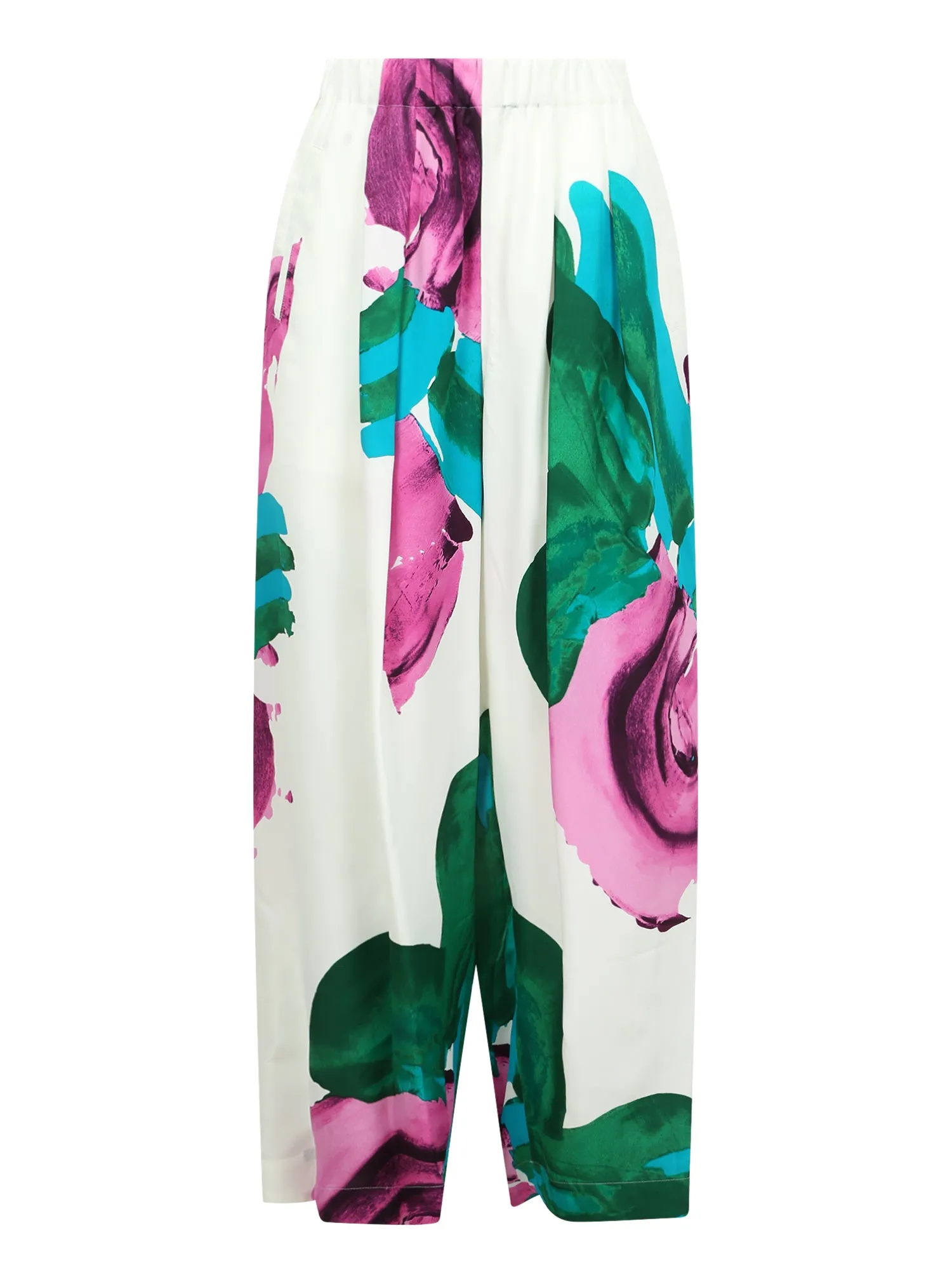 Issey Miyake Floral Printed Wide-Leg Pants