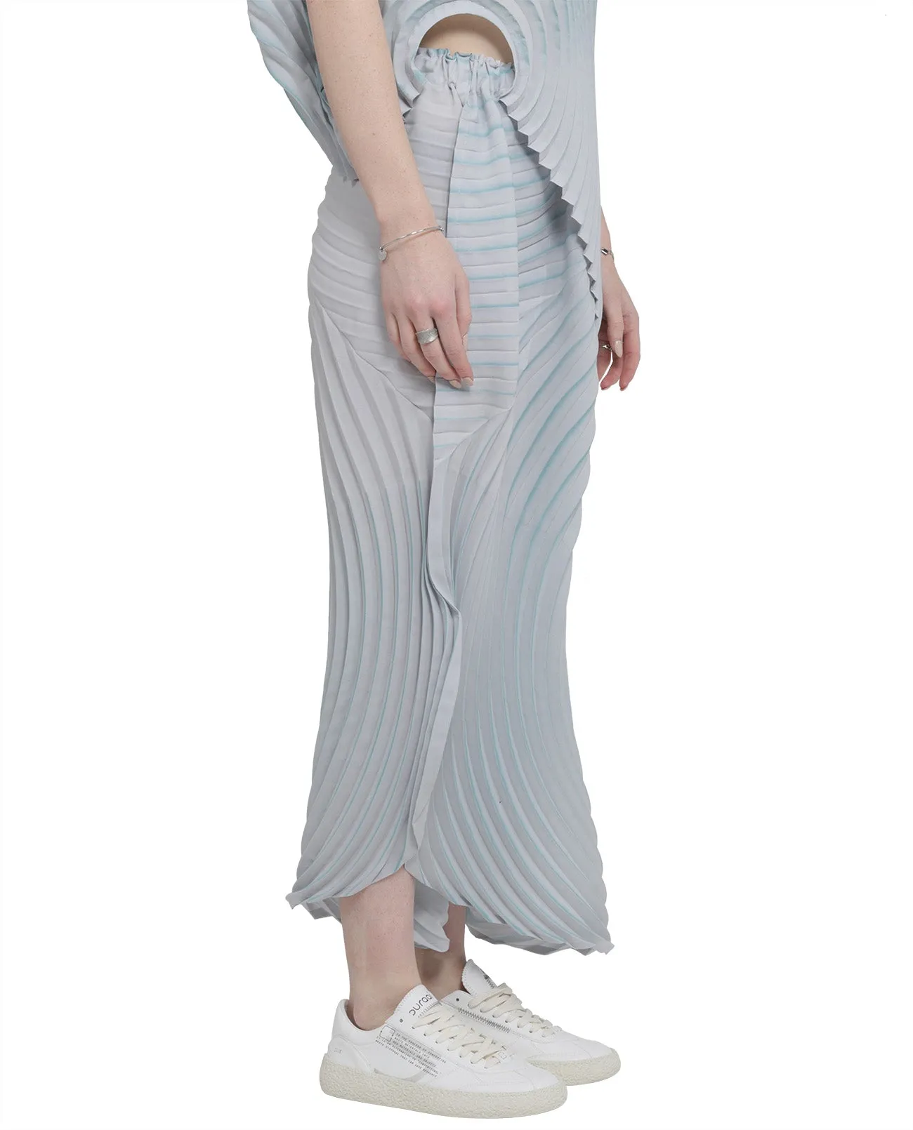 Issey Miyake Silence Pleated Midi Skirt