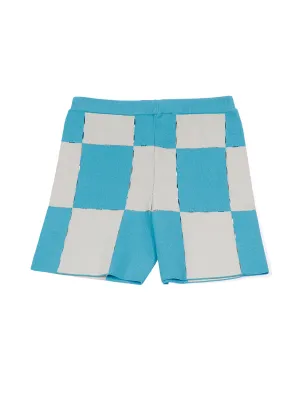 Jacquemus Cut Out Checkerboard Printed Knitted Shorts