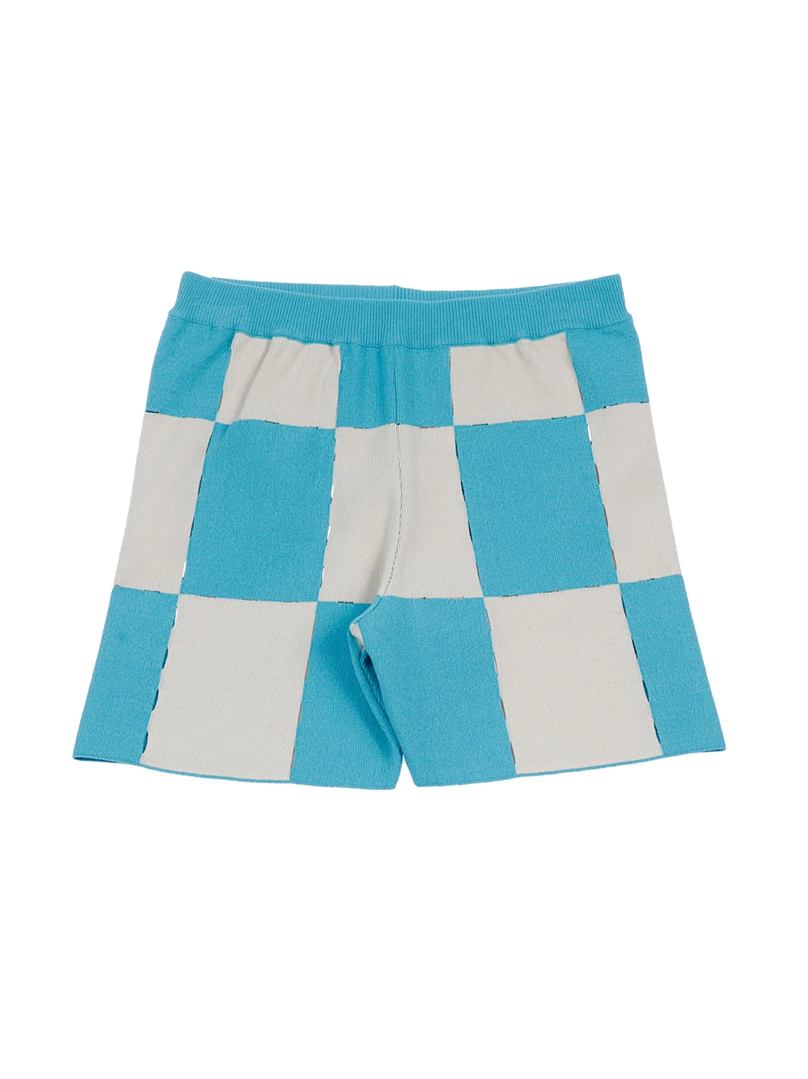 Jacquemus Cut Out Checkerboard Printed Knitted Shorts