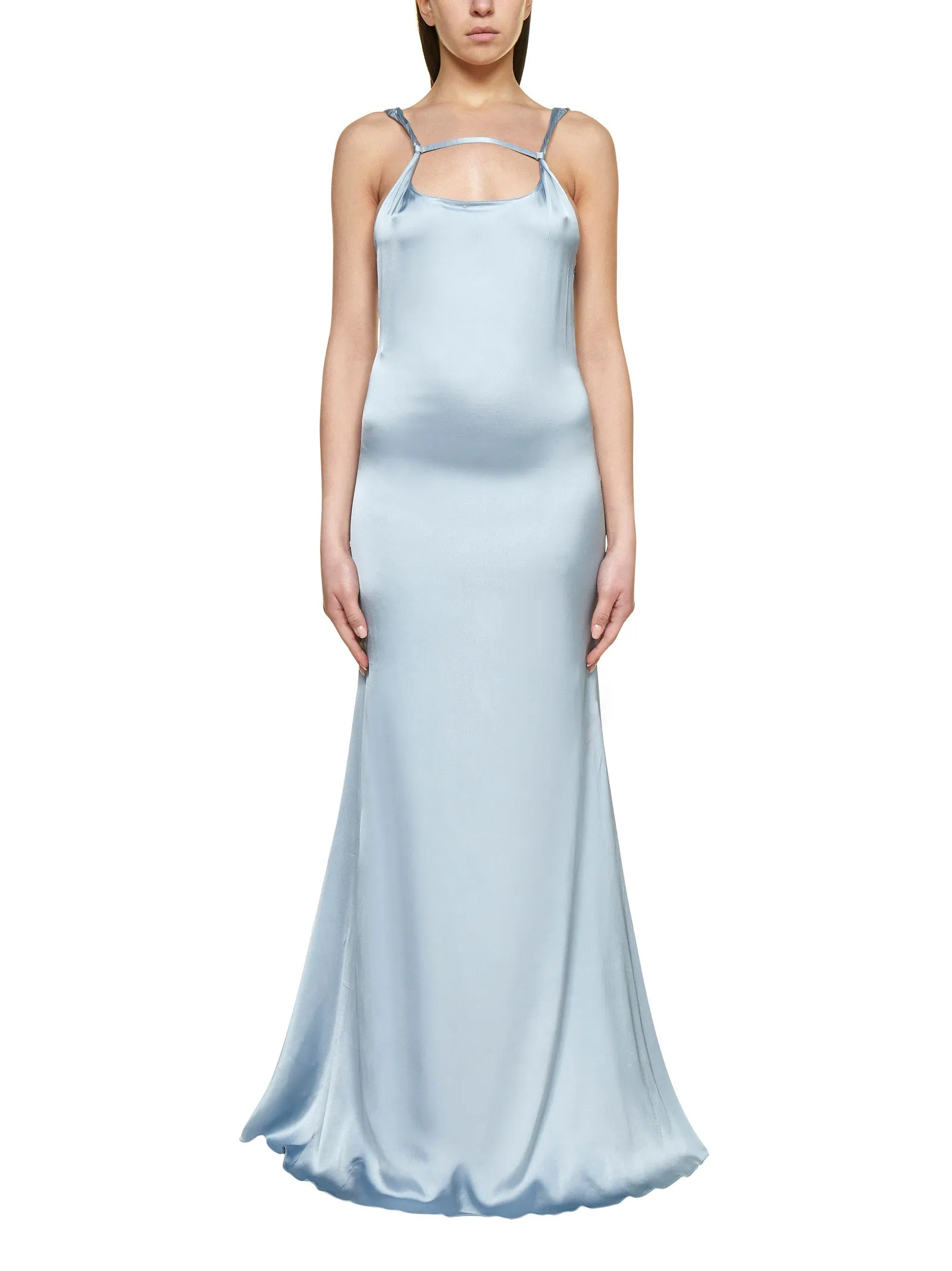 Jacquemus Mentalo Satin Column Dress