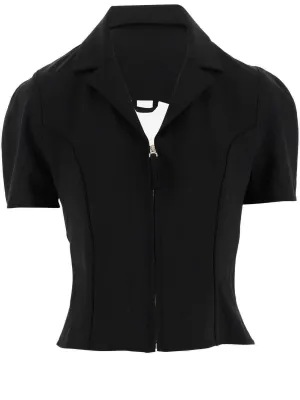 Jacquemus Open Back Zip-Up Short Sleeved Top