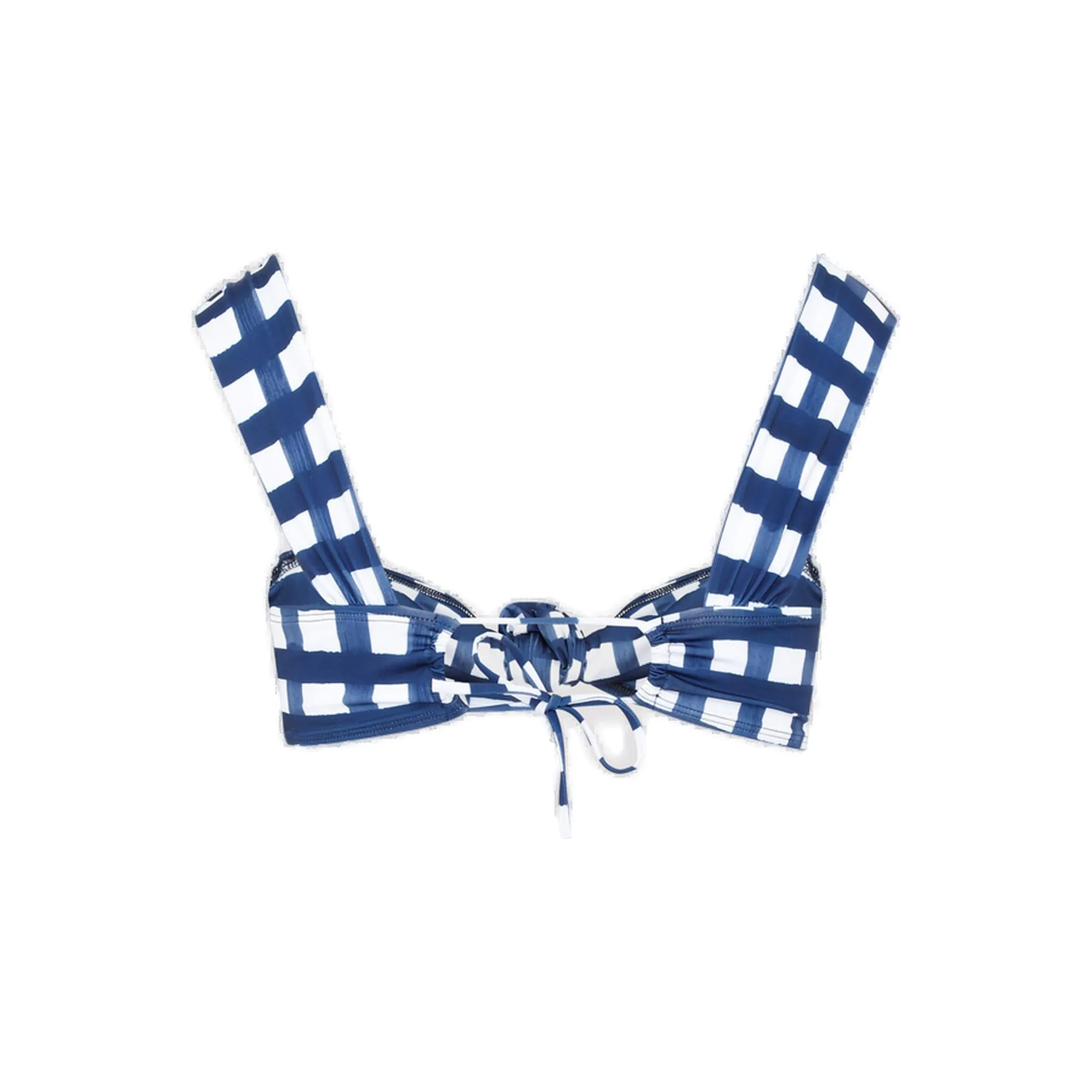 Jacquemus Plaid Pattern Knotted Bikini Top
