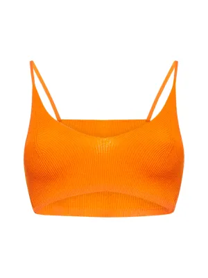 Jacquemus Valensole Ribbed Knit Cropped Top