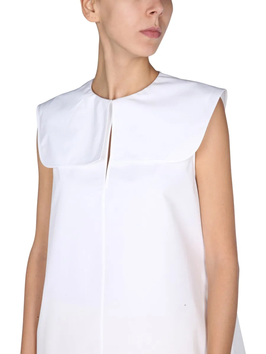 Jil Sander Curved Hem Sleeveless Top