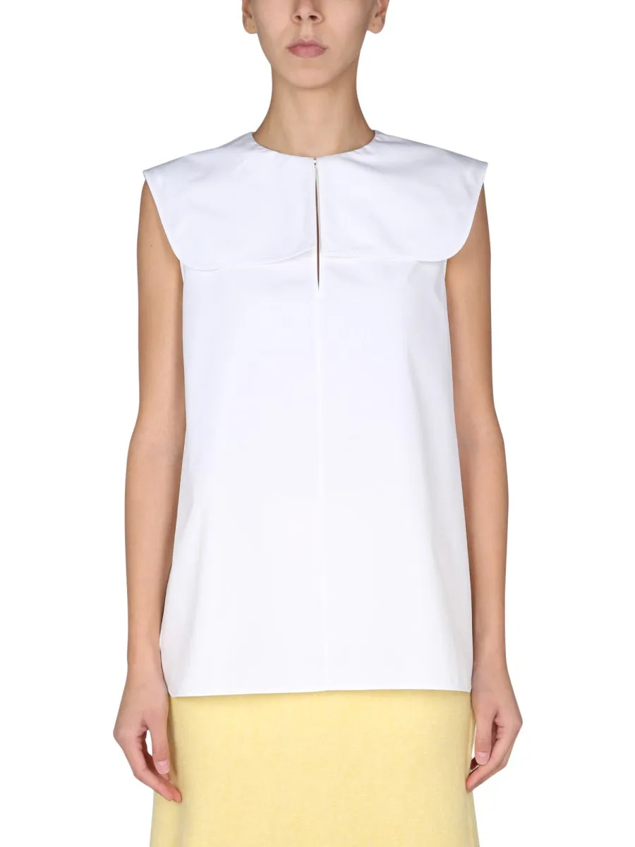 Jil Sander Curved Hem Sleeveless Top
