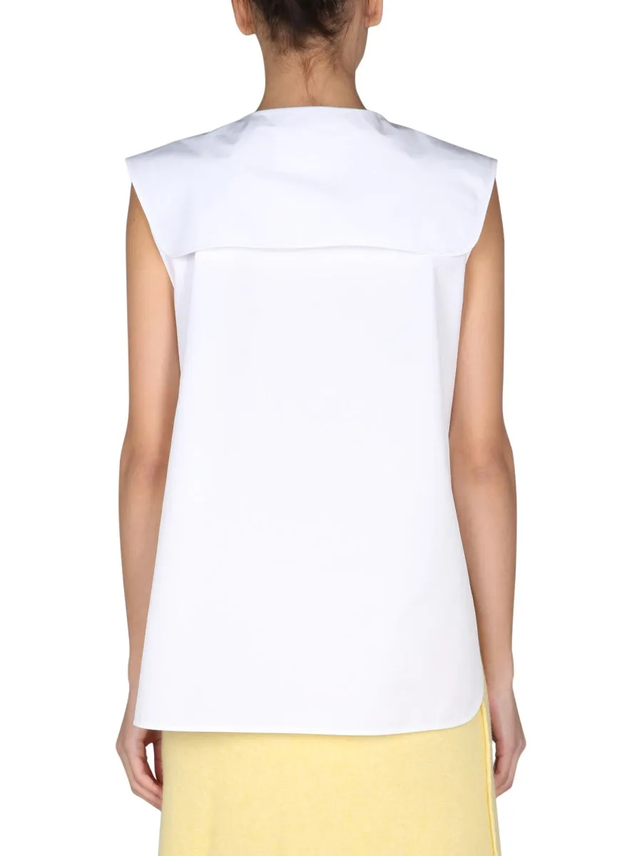 Jil Sander Curved Hem Sleeveless Top