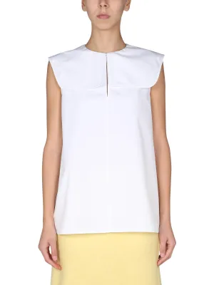 Jil Sander Curved Hem Sleeveless Top